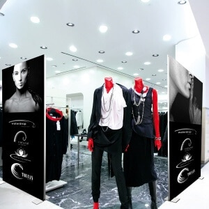 fabric retail display for shop