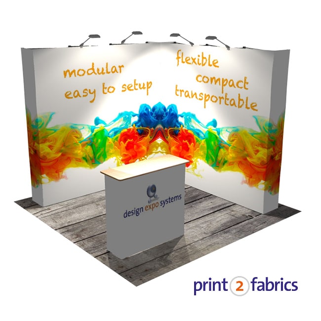 Beursstand Fusion Textiel Pop-up hoekopstelling